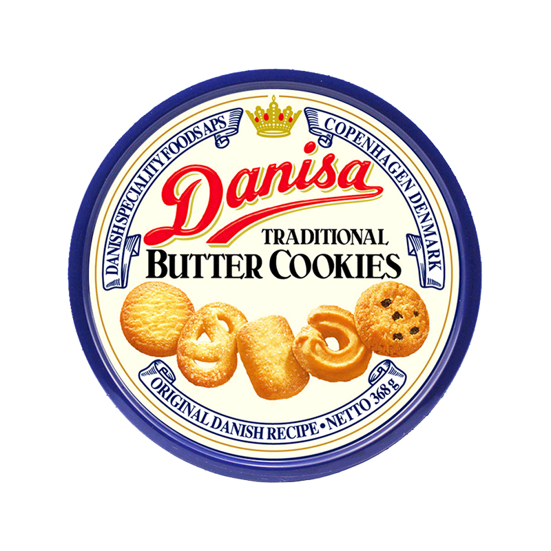 Danisa皇冠黄油曲奇饼干368g铁盒零食小吃