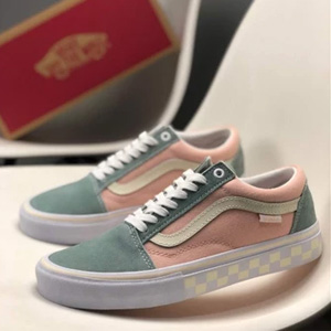 VANS Old Skool Pro 绿粉拼色大童款板鞋 VANS Old Skool Pro 绿粉拼色大童款板鞋