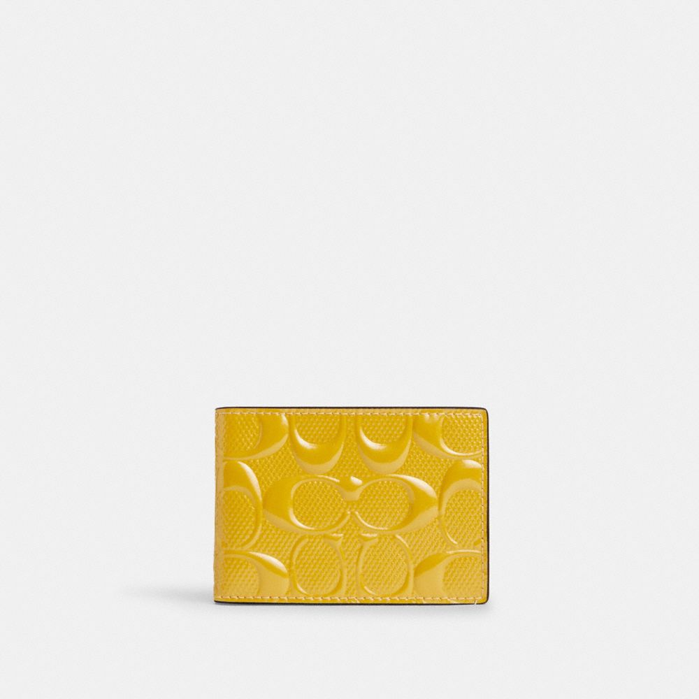 coach compact billfold wallet in signature leather CU120-GLD
