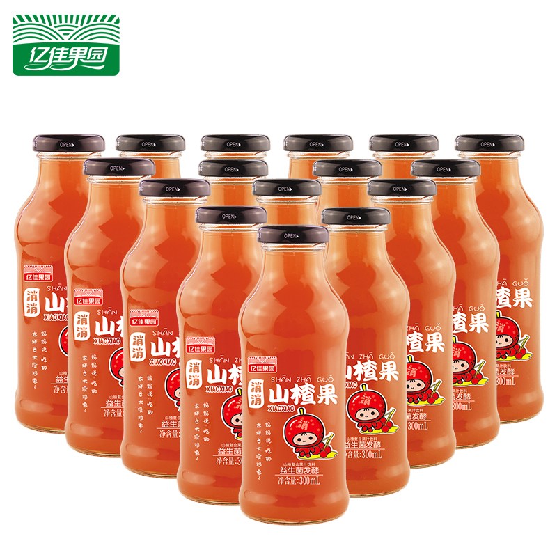 亿佳果园山楂汁果汁饮料300ml*8瓶
