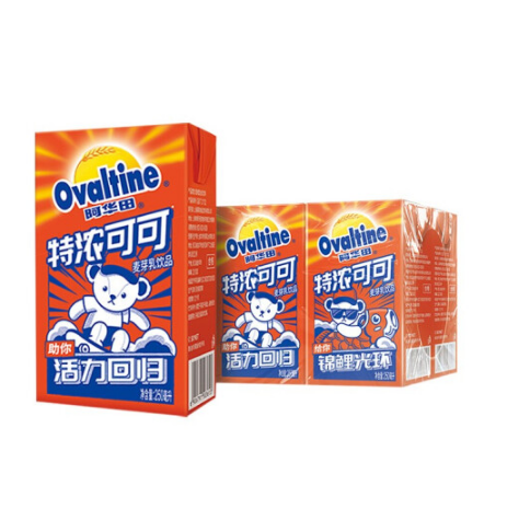 19.9元！阿华田泰迪熊联名款 特浓可可味早餐奶 250ml*6盒*2件