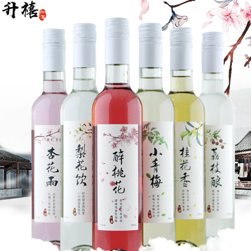 49.8元包邮！升禧 6口味 7度水果甜酒 500ml*6支 