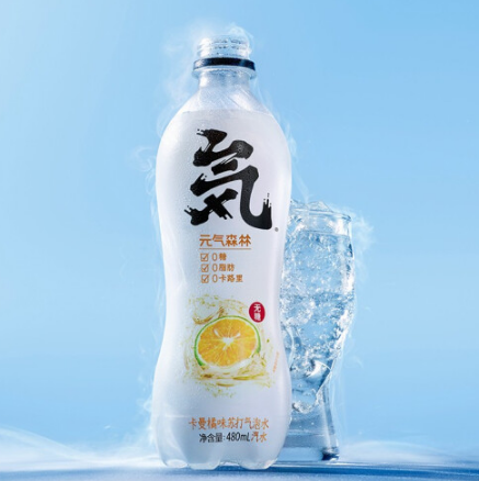 【临期5月】59.9元包邮！元気森林 苏打气泡水 白桃味+卡曼橘味+青瓜 480ml*15瓶