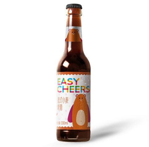 9.9元包邮！Easycheers 德国啤酒风味 艾尔小麦精酿啤酒 白啤 330ml 2支装