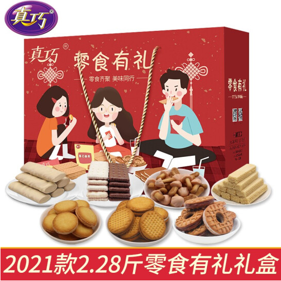 19.9元包邮！真巧 休闲食品大礼包 2.28斤