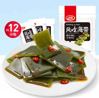 10.9元包邮！卫龙 风吃海带168g（12小包）