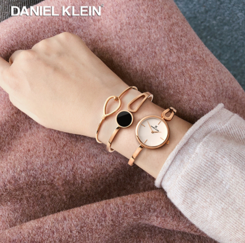 【520礼物】89元包邮！Daniel Klein 女士手镯手表套装