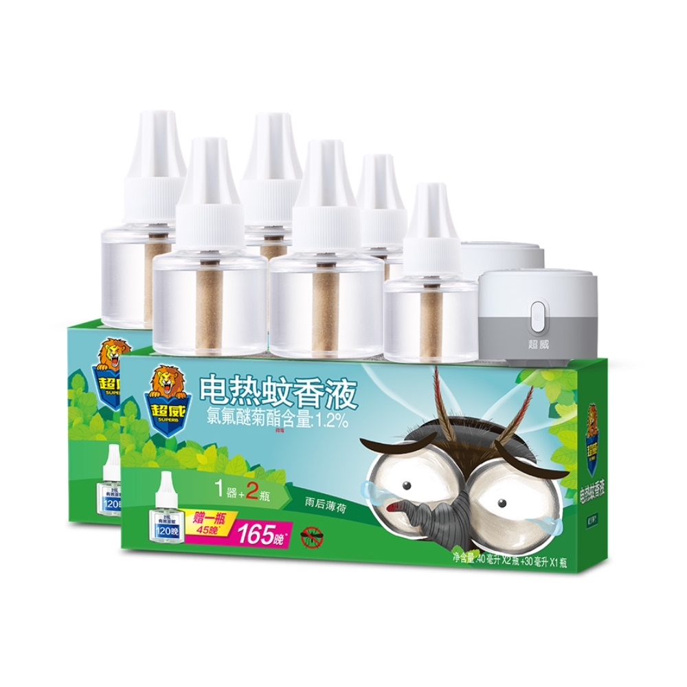 【超威】电蚊香液薄荷驱蚊6瓶2器