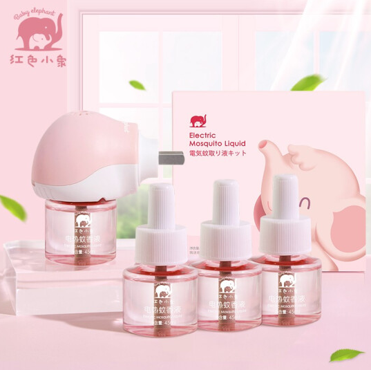 29元包邮！红色小象 电热蚊香液45ml*4瓶+加热器*1件