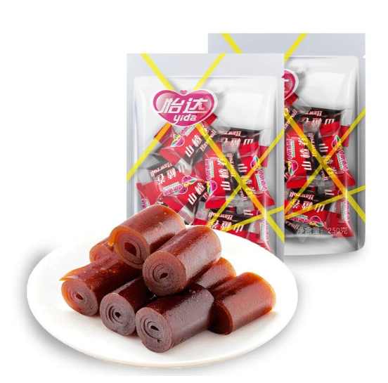 9.9元包邮！怡达 叽叽楂楂 山楂卷500g