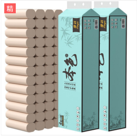 4.9元包邮！馨语 天然竹纤维4层纯原生竹浆本色卷纸 16卷