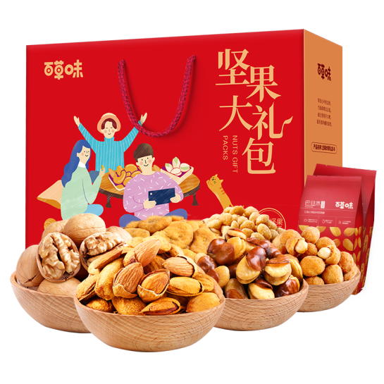 49元包邮！百草味 坚果大礼包1450g/8袋