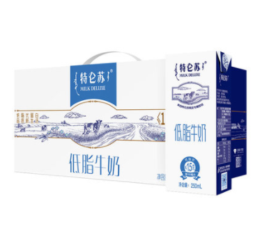 76元包邮！特仑苏低脂牛奶250ml*24盒+凑单2件黄油饼干