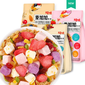 9.9元包邮 ！百草味 酸奶/奇亚籽水果麦片 400/420/450g