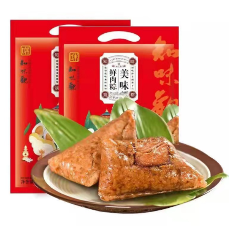 9.9元包邮！知味观 端午节粽子鲜肉粽4只装