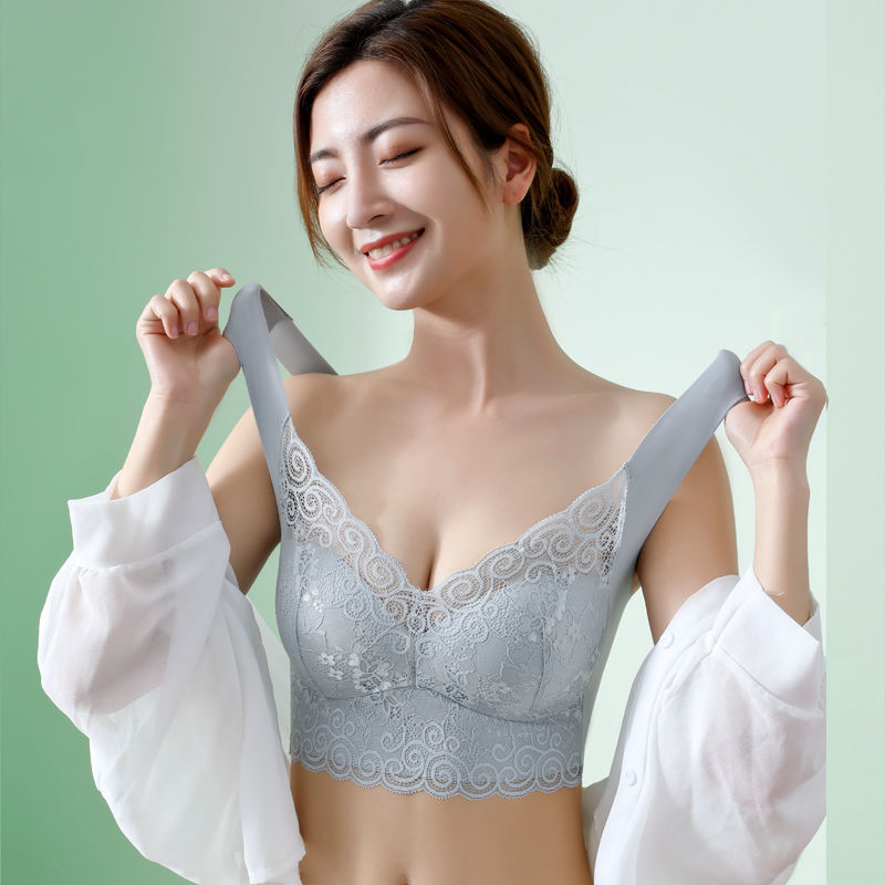 【第二件0元】大码无钢圈零感蕾丝内衣