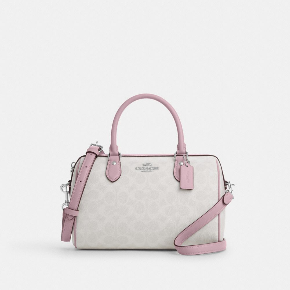 coach rowan satchel bag in signature canvas CV961-SVY2M