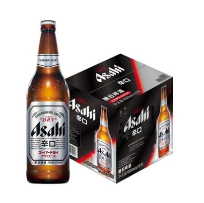66.41元包邮！Asahi 朝日 超爽啤酒玻璃瓶装 630ml*12瓶