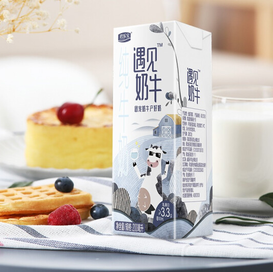 【1.28元/盒】93.02元！君乐宝 遇见奶牛 纯牛奶200ml*72盒