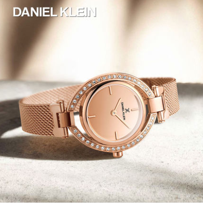 【神价】64.5元包邮！Daniel Klein 小众镶钻女士手表+赠贝母手链