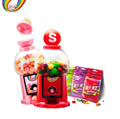 25.9元包邮！彩虹糖 迷你小豆机+4包糖170g套装 赠2包糖40g