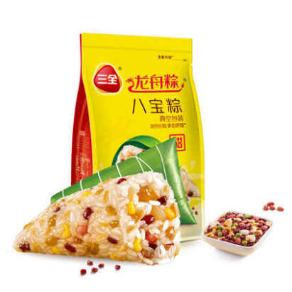 12.9元包邮！三全 龙舟粽多口味6只600g