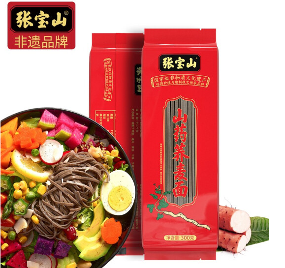 1元！张宝山面条 铁棍山药荞麦挂面300g