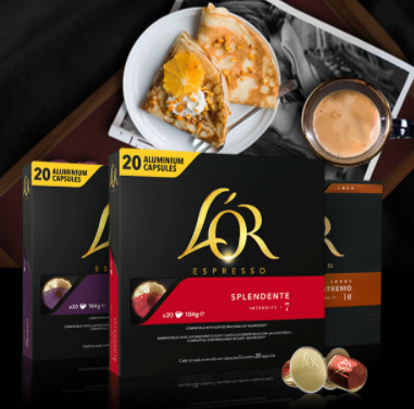 【临期特价】176元包邮！L'OR Nespresso 浓缩胶囊咖啡 60粒+手持咖啡机