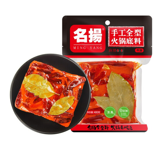 59.4元！名扬 牛油火锅底料 400g*6件