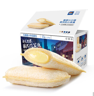 【21日6点】1元！三只松鼠 乳酸菌小伴侣面包 520g