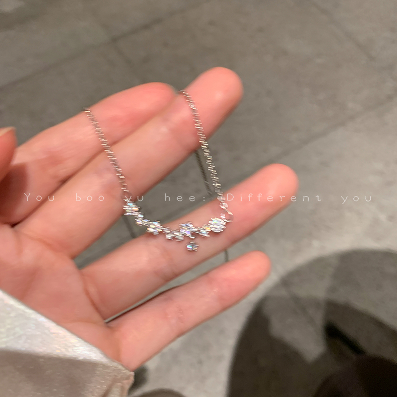 超闪锆石小花项链高级感锁骨链
