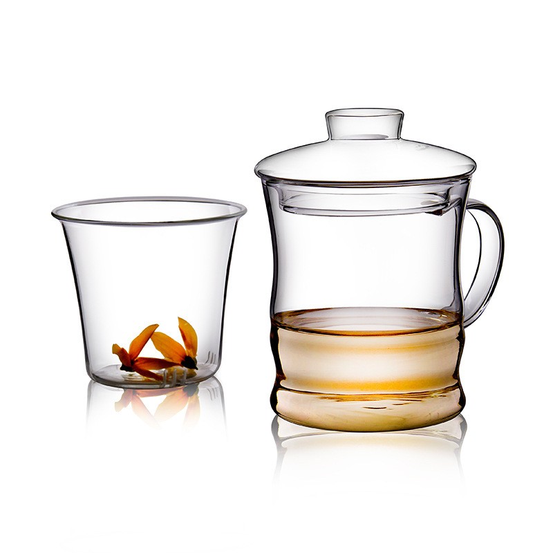 【旗舰店】爆疯鱼 加厚耐热高硼玻璃泡茶杯350ml