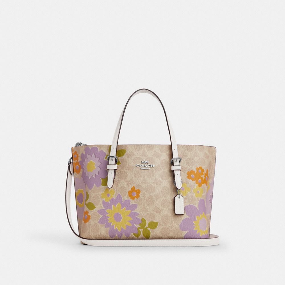 coach mollie tote bag 25 in signature canvas with floral print CBT23-SVSAS