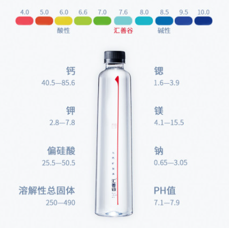 29.9元包邮！汇善谷 天然弱碱矿泉水517ml*18瓶
