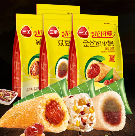 19.9元包邮！三全 端午粽子甜粽组合 200g*5袋