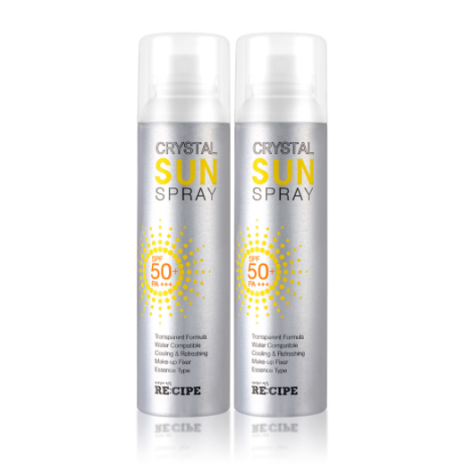 59元包邮！RECIPE玥之秘 第三代水晶防晒喷雾 SPF50+ 150ml*2瓶装