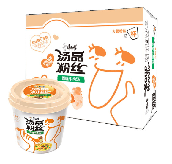 65.12元！康师傅 粉丝咖喱牛肉汤12杯*3件