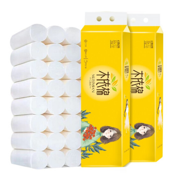 7.9元包邮！木依棉 4层加厚卷纸24卷 