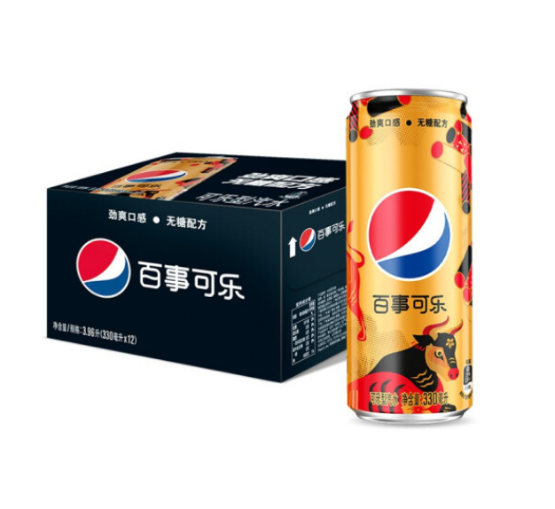 【0点开抢】19.9元！百事 乐牛罐碳酸饮料 330ml*12听