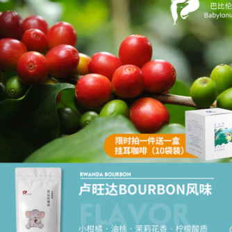 20元包邮！巴比伦 卢旺达水洗咖啡豆 227克 赠挂耳包一盒