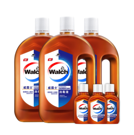 74元包邮！威露士 高效通用消毒液 1L*3瓶+60ml*3瓶
