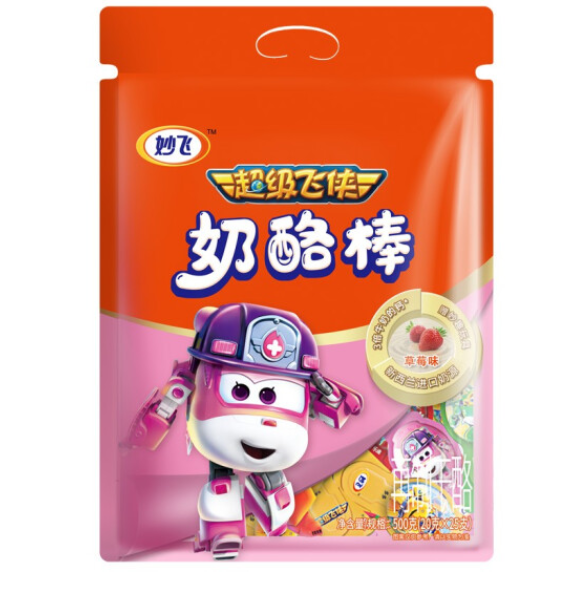 80.67元！妙飞 超级飞侠奶酪棒 草莓味 500g/25粒装 *3件