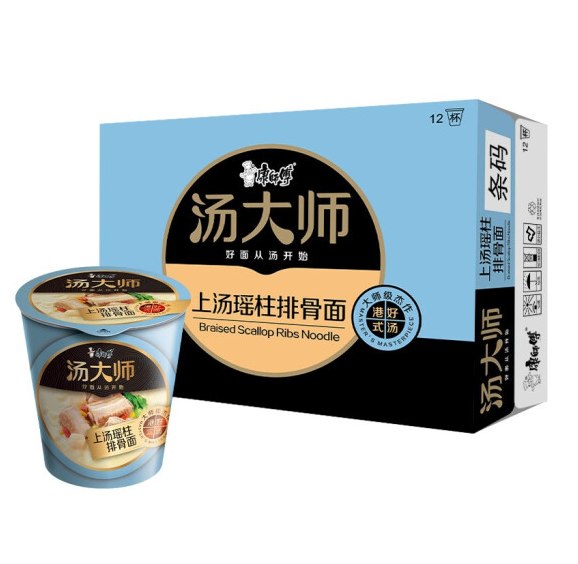 81元！康师傅 上汤瑶柱排骨 80g*12杯*3件