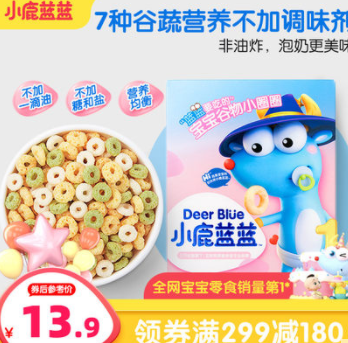 11.9元包邮！小鹿蓝蓝 谷物圈64g