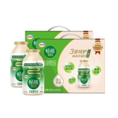 54.84元包邮！伊利 原味乳酸菌100ml*30瓶2箱