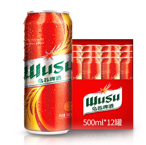 64.9元包邮！乌苏 大红乌苏新疆啤酒 500ml*12罐