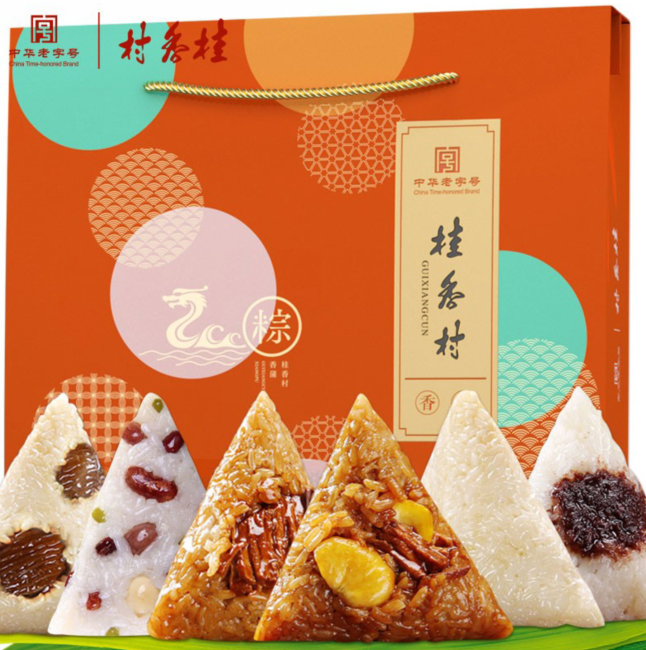 9.9元！桂香村 香蒲粽子礼盒840g *2件