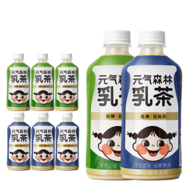 46.9元包邮！元气森林乳香原味+奶绿味 共450ml*6瓶