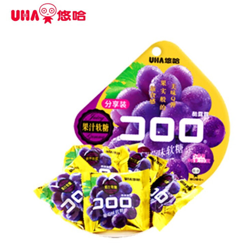【5.9元/件】76.75元！悠哈 UHA 酷露露葡萄味软糖110g *13件