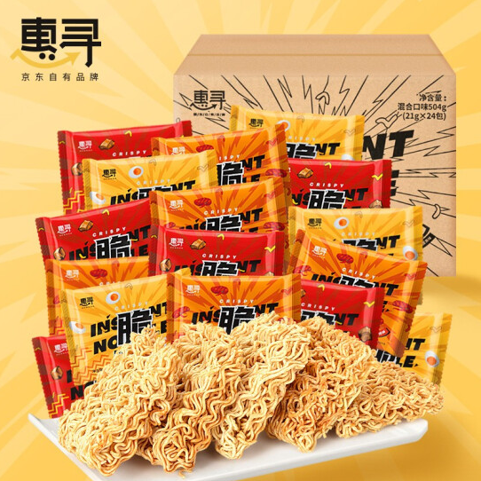 3.9元包邮！惠寻 干吃方便面 21g*24包
